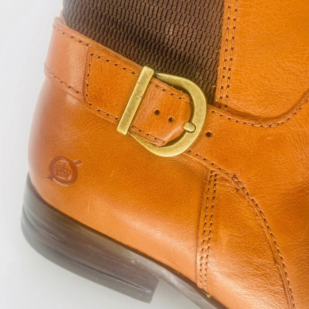 BORN Campbell Tan Leather Knee High Riding Equestrian Boots Size‎ 7 Comfort